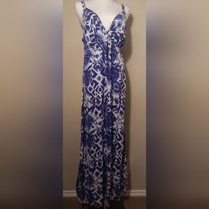 Faded Glory Blue and White Maxi Dress